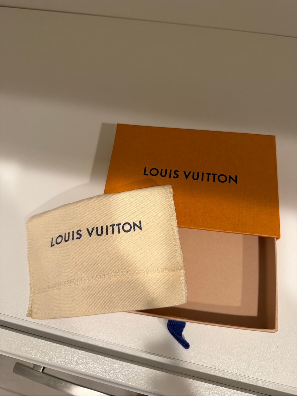 Louis Vuitton Cream and Orange Accessory Pouch with Box